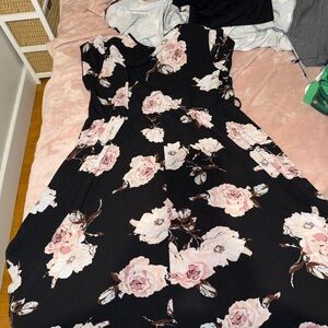 SHEIN Black Floral Dress